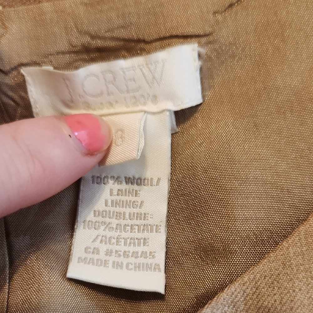 J.Crew wool Dress Emmaleigh Wool Sheath beige sleeveless Pockets Size 8 - Picture 15 of 16